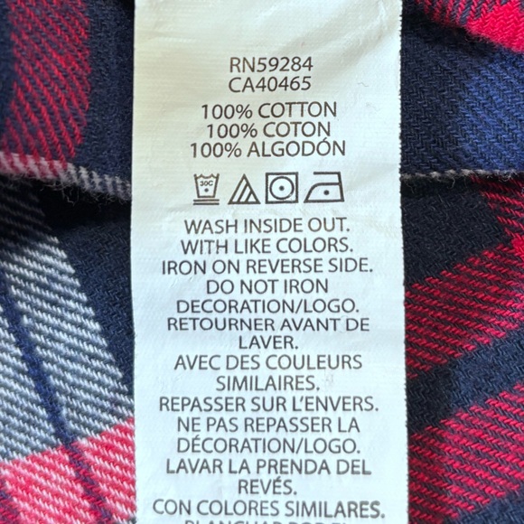 Set Of 2 Boys Different Brands Long Sleeve Flannel Shirt Size L 10-12 Multicolor - Picture 4 of 8